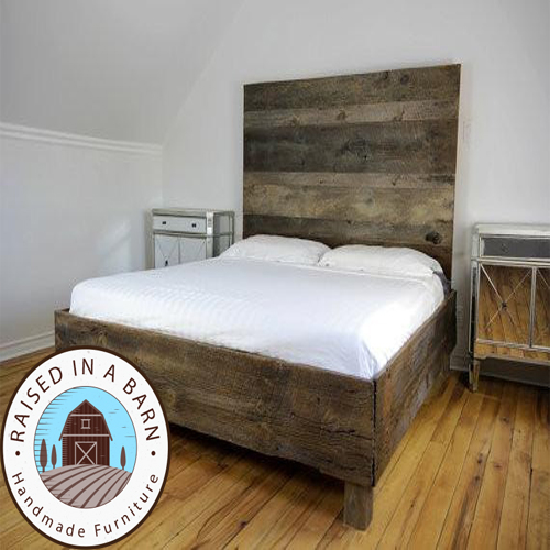 Barnwood Bed Frame Raised In A Barn, How To Build A Headboard Out Of Reclaimed Wood Furniture